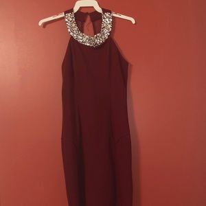 Red mini dress